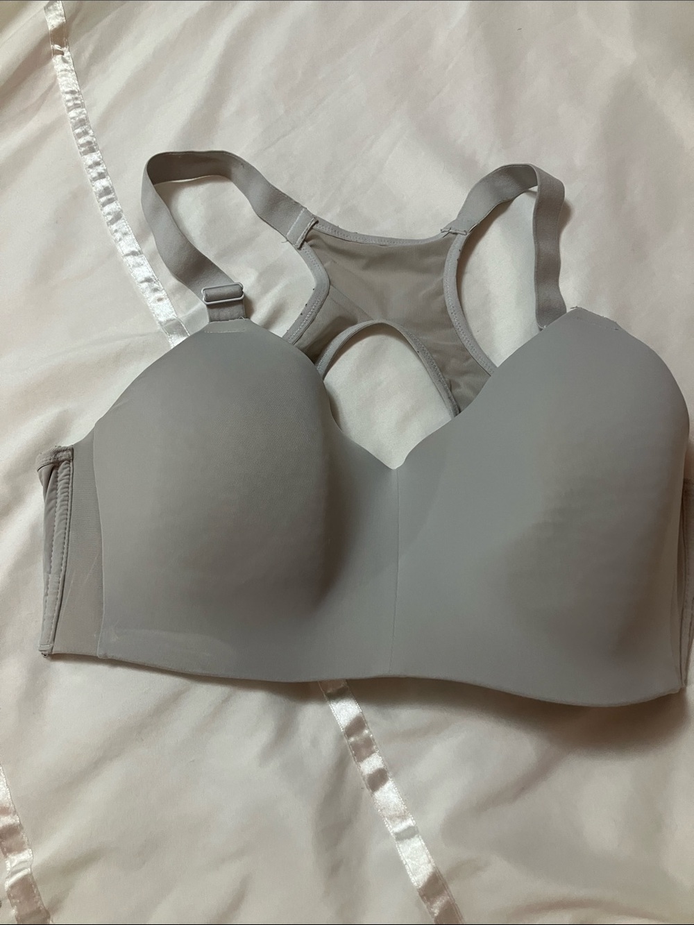Avia Seamless Padded Racerback Sports Bra - Light Gray